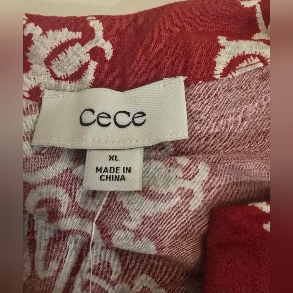 CeCe Rio Red Cropped Top Size Extra Large - Picture 5 of 7